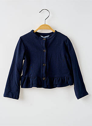 Gilet manches longues coupe droite bleu MAYORAL fille