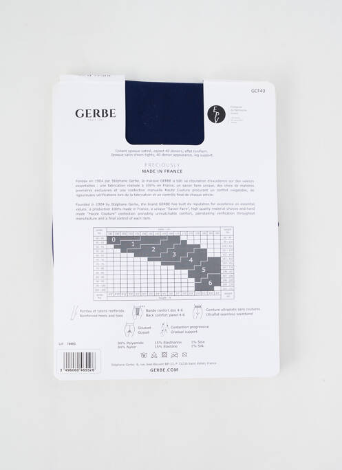 Collants bleu GERBE pour femme