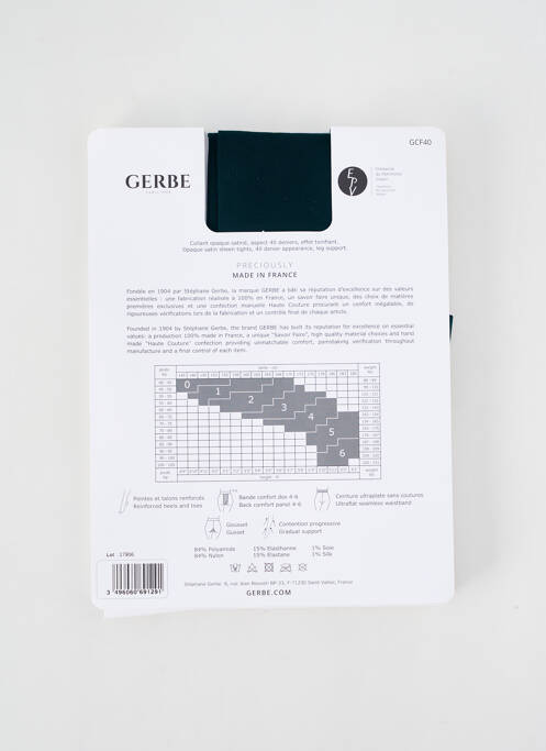 Collants vert GERBE pour femme