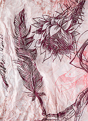 Foulard imprimé fantaisie rose BARTS femme