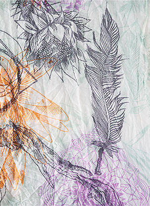 Foulard imprimé fantaisie blanc BARTS femme