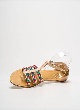 Sandales/nu pieds matière lisse talon plat jusqu'à 3cm beige AMENAPIH femme