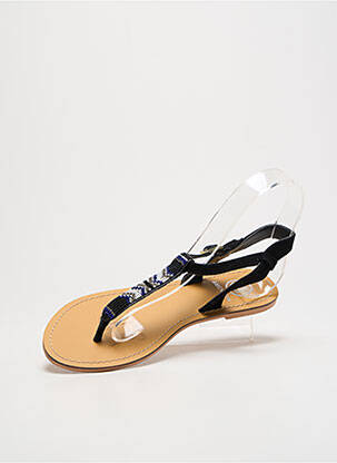 Tongs tissage satiné talon plat jusqu'à 3cm noir AMENAPIH femme