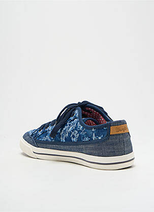 Baskets bout rond talon plat jusqu'à 3cm bleu WRANGLER femme