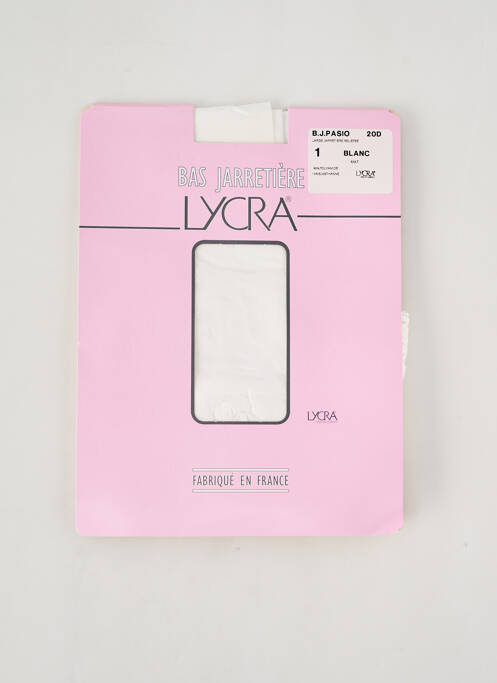 Bas blanc LYCRA ONLY BY DUPONT pour femme