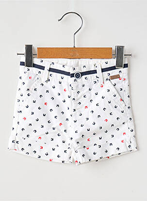 Short poches taille ajustable blanc BOBOLI garçon