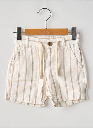 Short tissage popeline taille élastique beige MAYORAL garcon