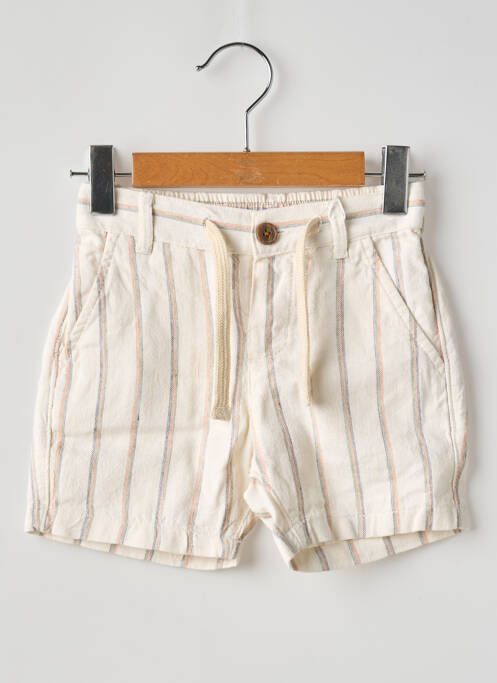 Short tissage popeline taille élastique beige MAYORAL garcon