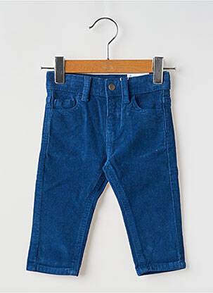 Pantalon slim tissage velours taille ajustable bleu MAYORAL garçon