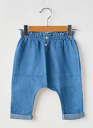 Pantalon droit taille élastique taille élastique bleu BUHO enfant