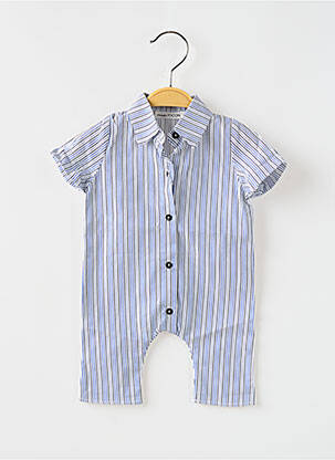 Combi-pantalon manches courtes bleu PEQUENO TOCON garçon