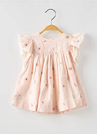 Robe courte imprimé fantaisie manches courtes rose LOUISE MISHA fille
