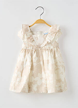 Robe courte imprimé fantaisie manches courtes beige MAYORAL fille
