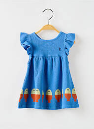 Robe mi-longue manches courtes manches courtes bleu BOBO CHOSES fille