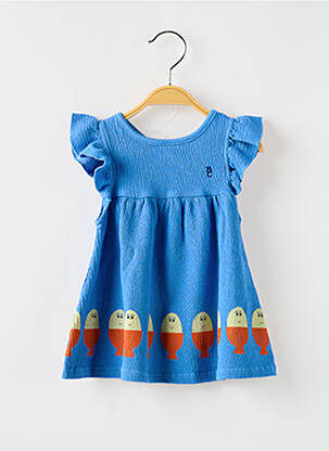 Robe mi-longue manches courtes manches courtes bleu BOBO CHOSES fille