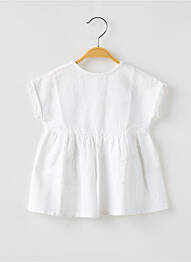 Robe courte manches courtes manches courtes blanc BUHO fille