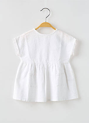 Robe courte manches courtes manches courtes blanc BUHO fille