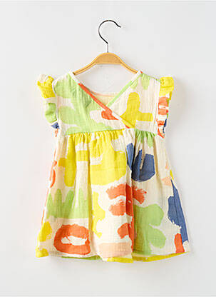 Robe mi-longue manches courtes manches courtes vert BOBO CHOSES fille