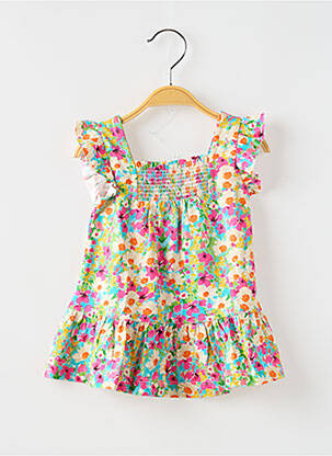 Robe mi-longue col carré manches courtes rose MAYORAL fille