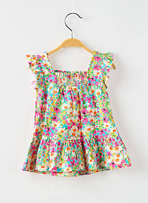 Robe mi-longue col carré manches courtes rose MAYORAL fille