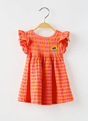 Robe mi-longue manches courtes manches courtes orange BOBO CHOSES fille