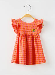 Robe mi-longue manches courtes manches courtes orange BOBO CHOSES fille