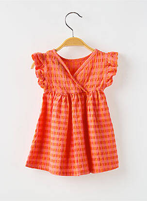 Robe mi-longue manches courtes manches courtes orange BOBO CHOSES fille