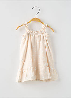 Robe mi-longue fines bretelles fines bretelles beige BUHO fille