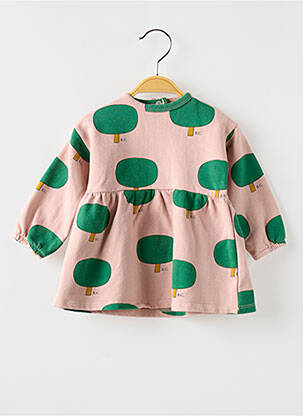 Robe mi-longue manches courtes manches courtes rose BOBO CHOSES fille