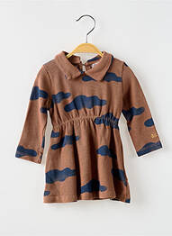 Robe mi-longue fermeture boutonnée au dos manches longues marron BOBO CHOSES fille