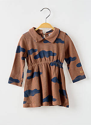 Robe mi-longue fermeture boutonnée au dos manches longues marron BOBO CHOSES fille