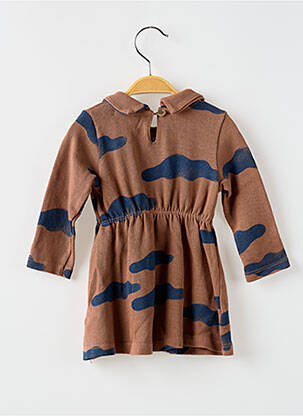 Robe mi-longue fermeture boutonnée au dos manches longues marron BOBO CHOSES fille