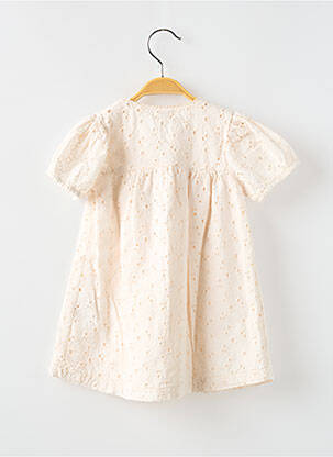 Robe mi-longue manches courtes manches courtes beige BUHO fille