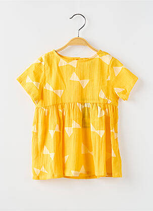 Robe mi-longue manches courtes manches courtes jaune BOBO CHOSES fille