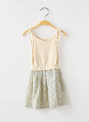 Robe mi-longue fines bretelles fines bretelles beige BUHO fille