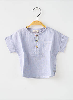 Chemise manches courtes coupe droite bleu BUHO garcon