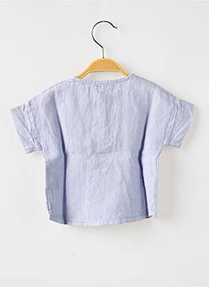 Chemise manches courtes coupe droite bleu BUHO garcon