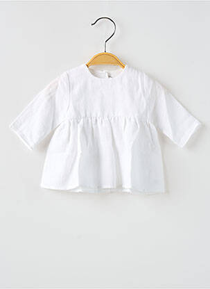 Blouse manches longues manches longues blanc PEQUENO TOCON fille