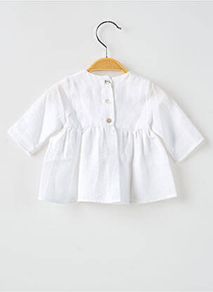 Blouse manches longues manches longues blanc PEQUENO TOCON fille