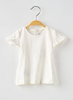T-shirt fermeture boutonnée au dos manches courtes blanc MAYORAL fille