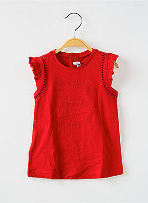 T-shirt fermeture boutonnée au dos manches courtes rouge MAYORAL fille