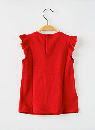 T-shirt fermeture boutonnée au dos manches courtes rouge MAYORAL fille