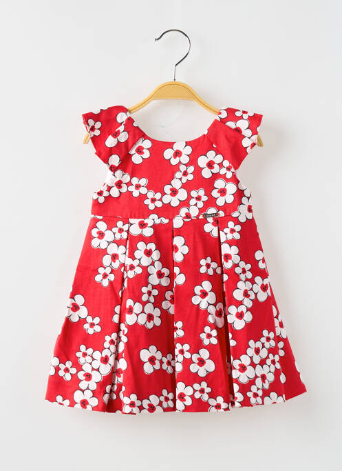Robe mi-longue rouge MAYORAL pour fille