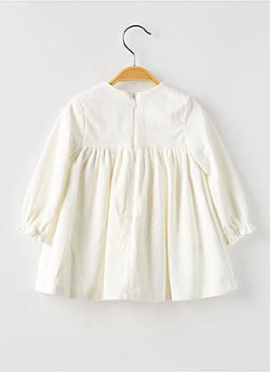 Robe mi-longue col rond manches longues blanc MAYORAL fille