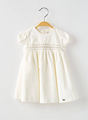 Robe mi-longue manches courtes manches courtes blanc MAYORAL fille