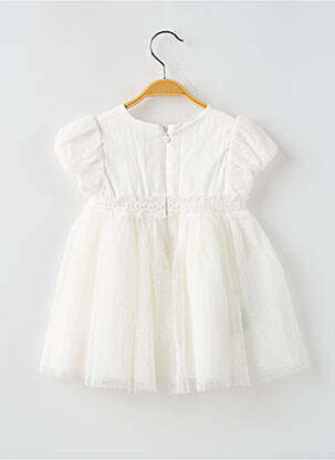 Robe mi-longue manches courtes manches courtes blanc MAYORAL fille