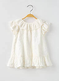 Robe mi-longue manches courtes manches courtes blanc LOUISE MISHA fille