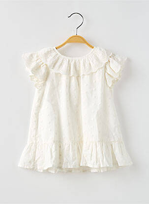 Robe mi-longue manches courtes manches courtes blanc LOUISE MISHA fille