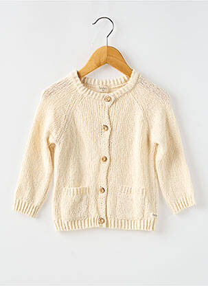Gilet manches longues coupe droite beige BUHO fille