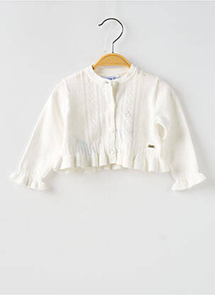 Gilet manches longues blanc MAYORAL pour fille